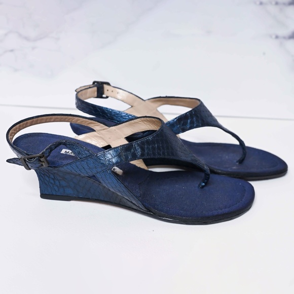 Manolo Blahnik leather and jeans platforms - Picture 2 of 6